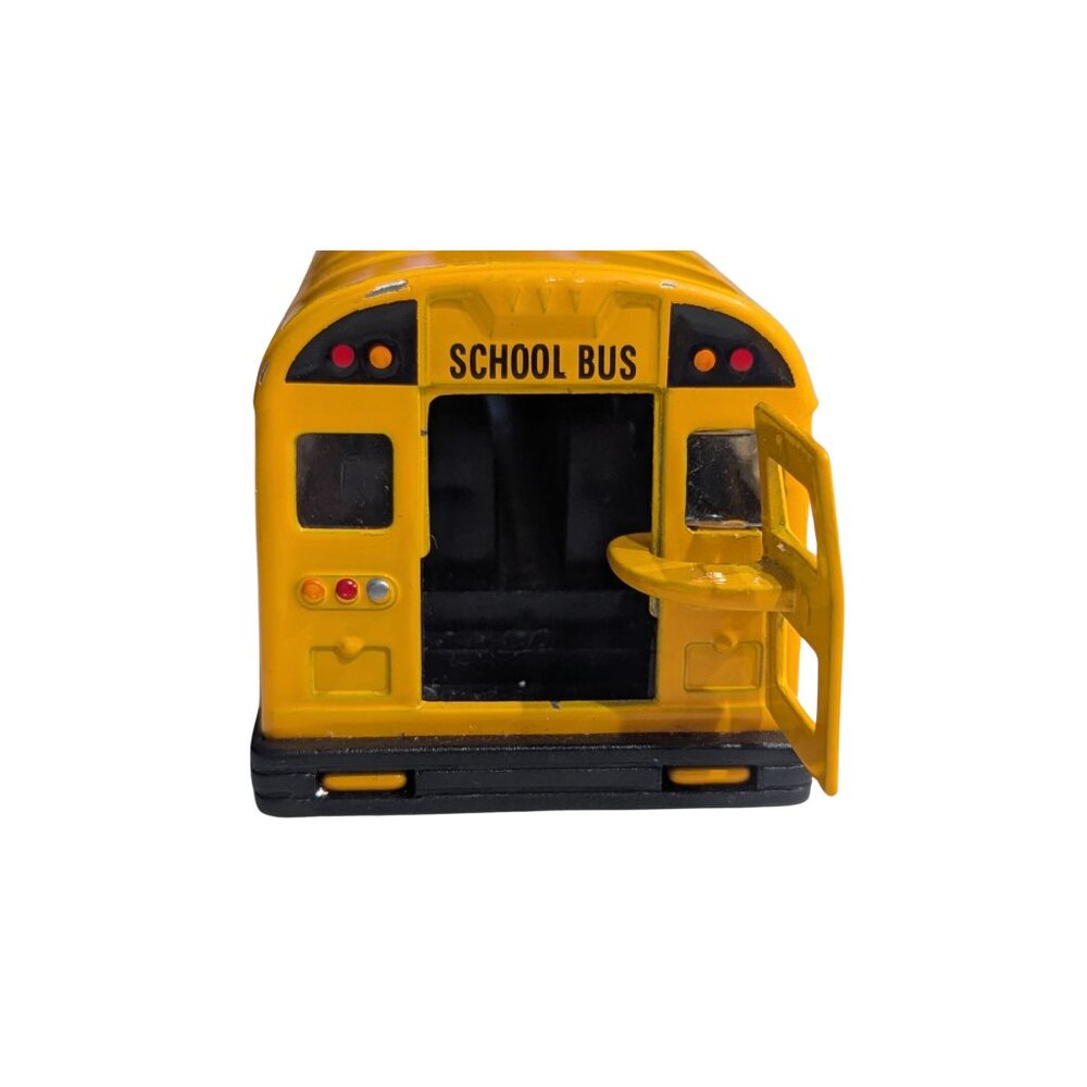 Schylling Die-Cast Metal School Bus Toy Yellow w/ Stop Sign Vintage Style - Picture 7 of 8